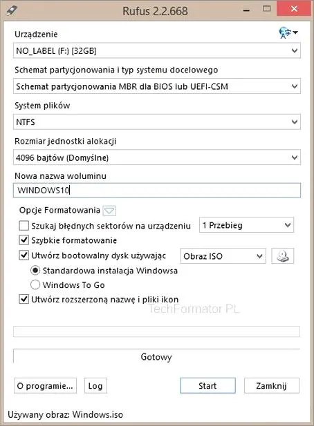 Bootowalny pendrive z Windows 10