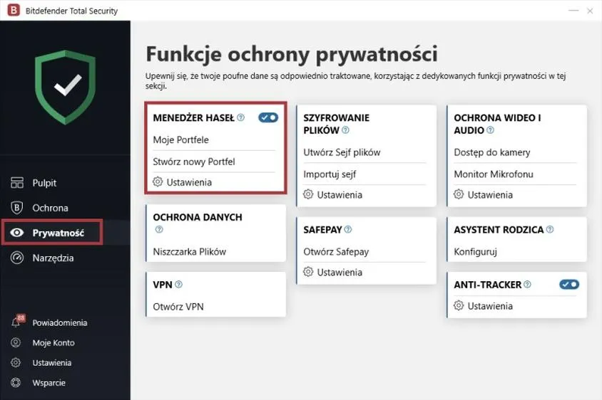 Funkcje programu antywirusowego