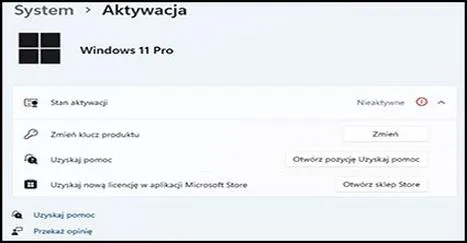 Problemy z aktywacją Windows