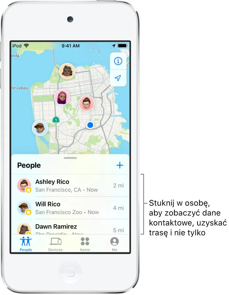 Ustawienia lokalizacji iPhone