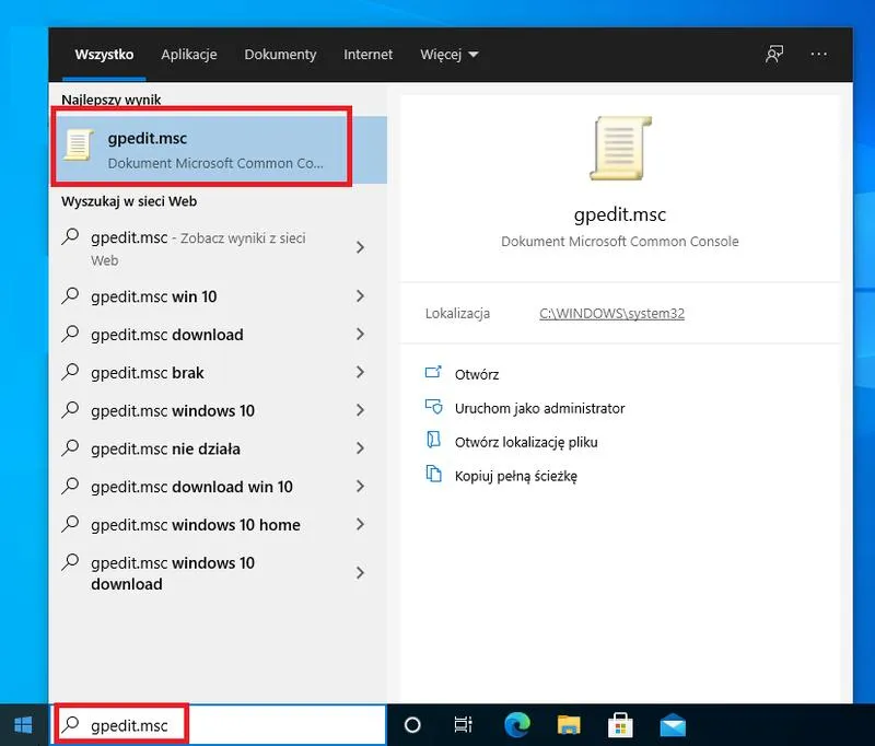 Weryfikacja antywirusa Windows 10