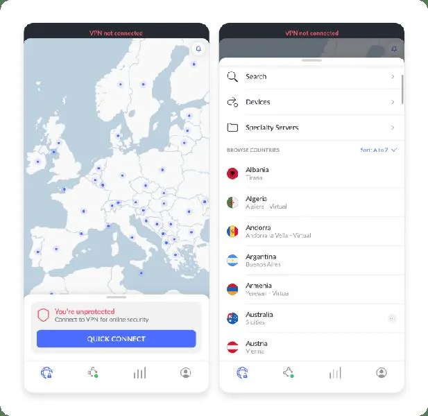 Zmiana VPN na laptopie