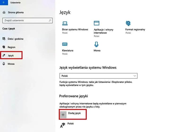 Zmiana godziny w Windows 10
